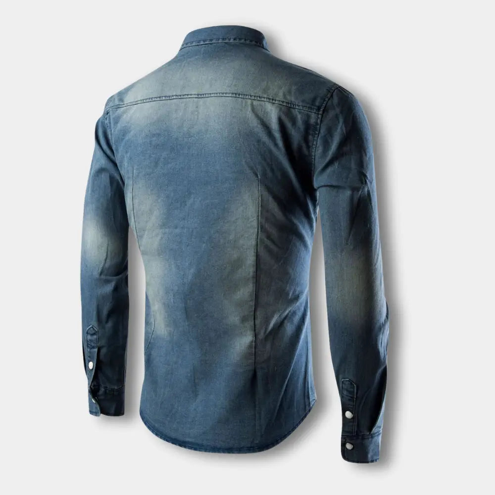T-shirt manches longues effet denim ajusté pour Homme – Riku