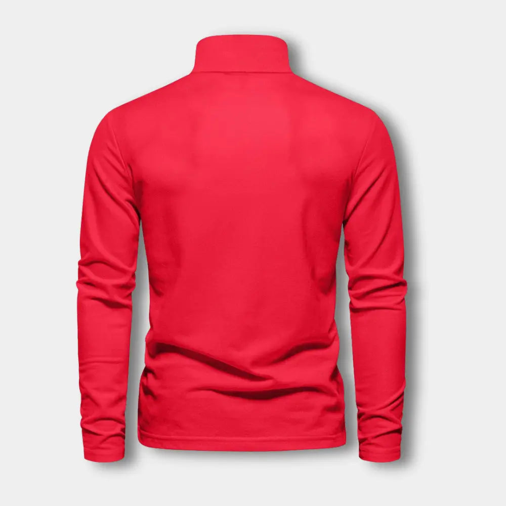 T-shirt manches longues avec col polo contrasté pour Homme – Spence