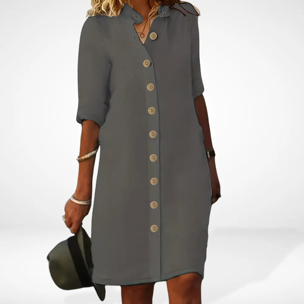 Robe d’été boutonnée à coupe droite pour Femme – Kane
