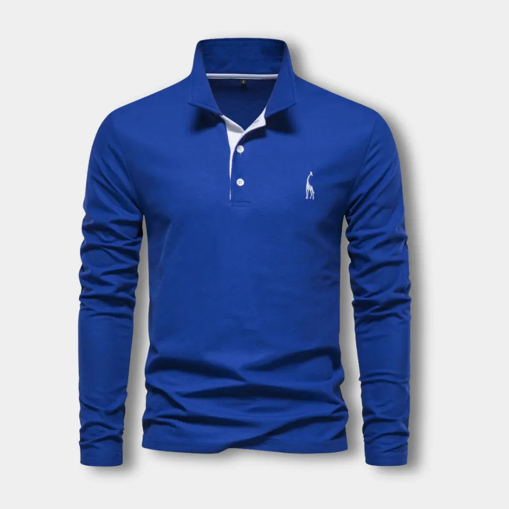 T-shirt manches longues avec col polo contrasté pour Homme – Spence