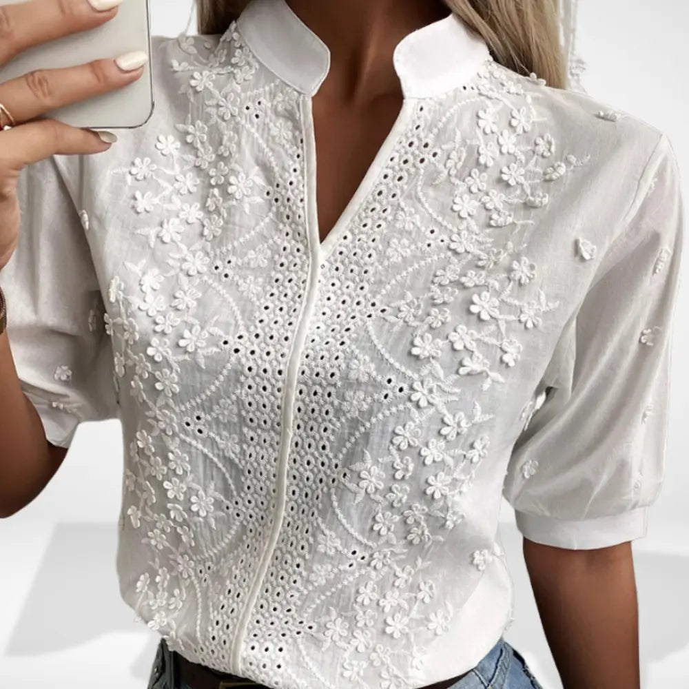 Blouse à broderies florales ajourées pour Femme – Merle