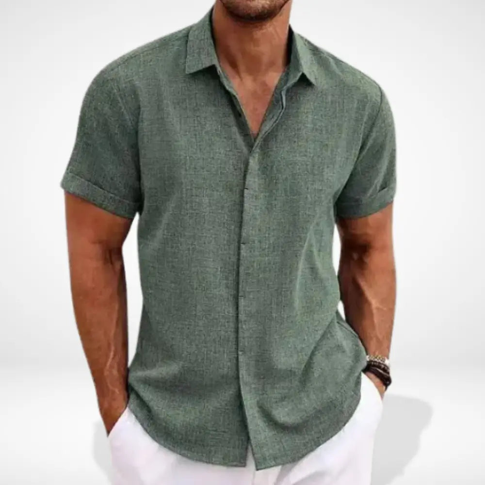 Chemise polo à manches courtes au col ouvert pour Homme – Hardin