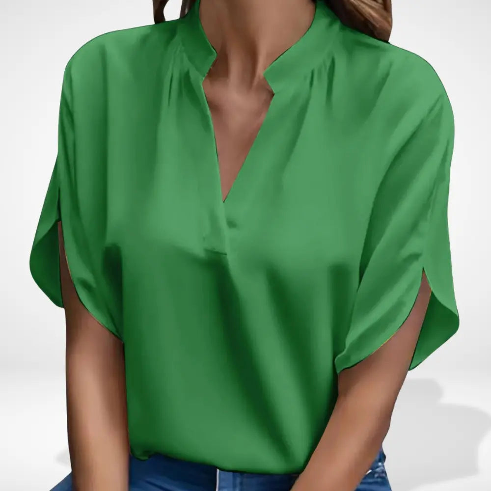 Blouse à col fendu et manches papillon pour Femme – Shaie
