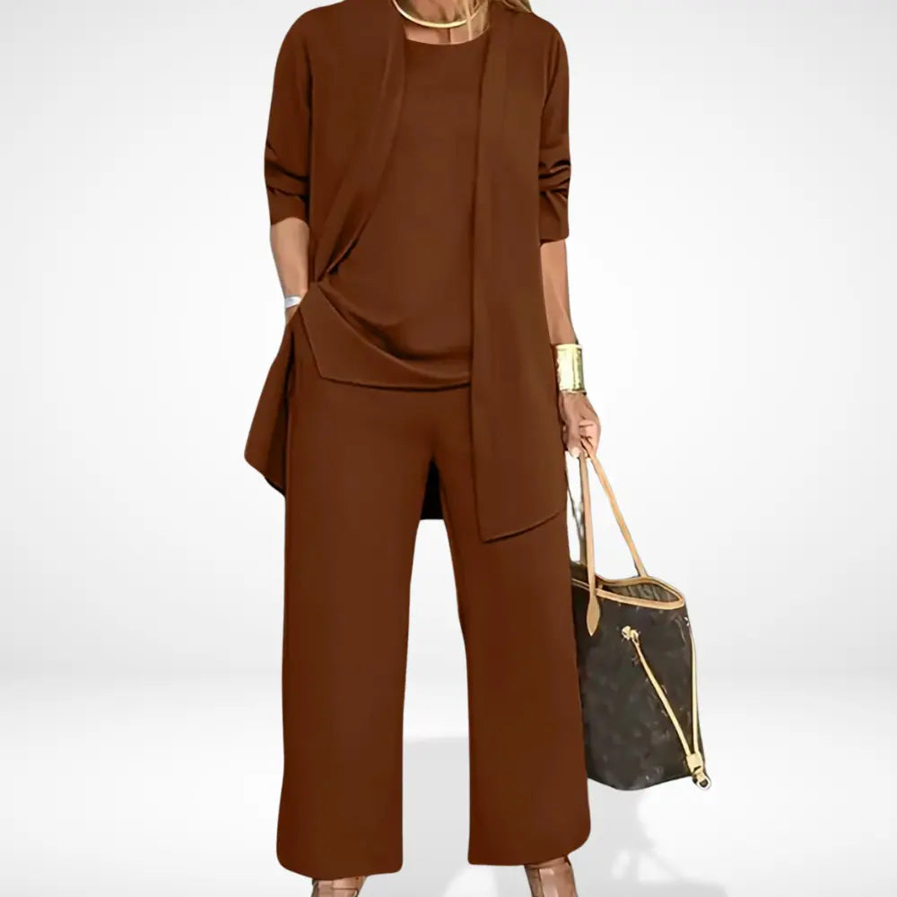 Ensemble coordonné fluide à veste longue pour Femme – Carolyn