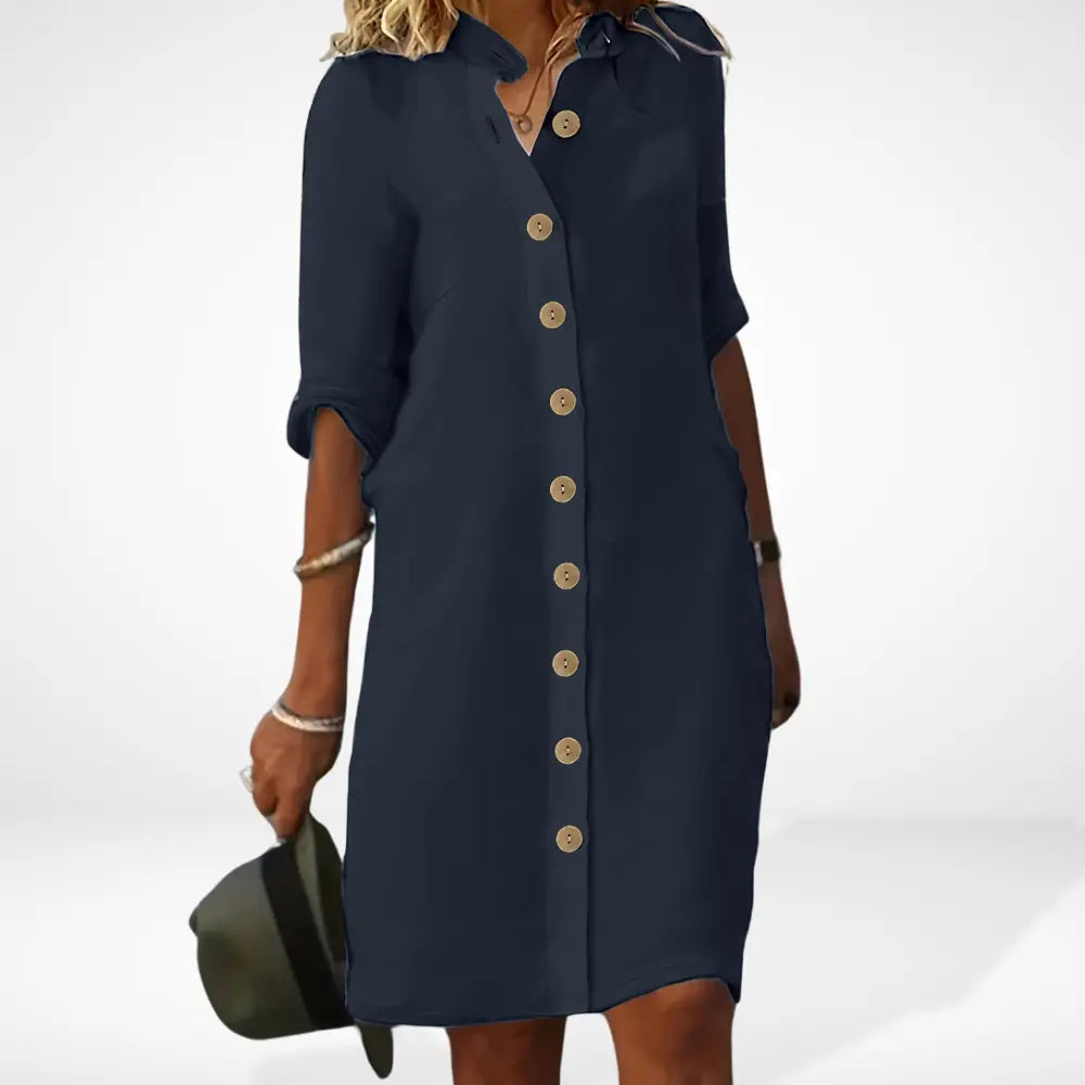 Robe d’été boutonnée à coupe droite pour Femme – Kane