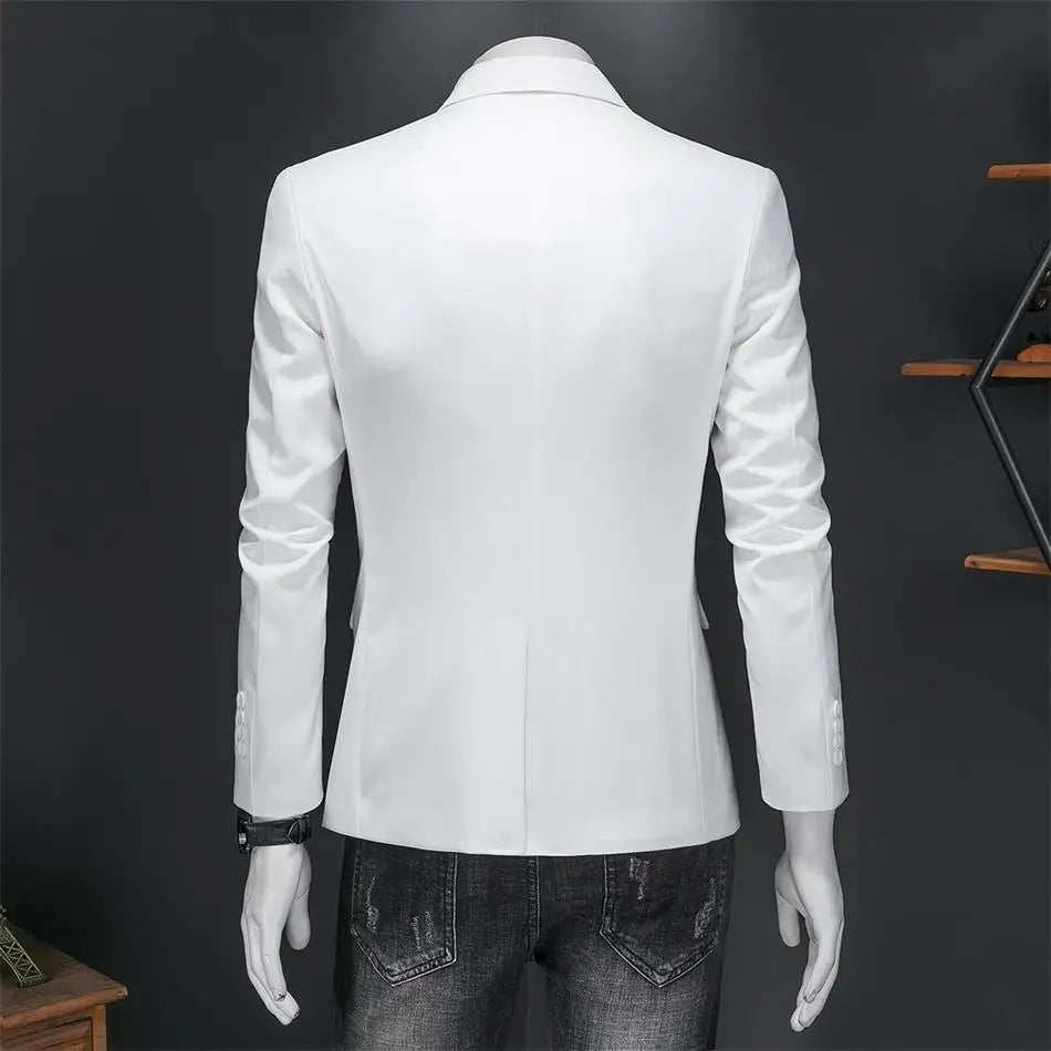 Blazer ajusté à une fente et revers fins pour Homme – Santos