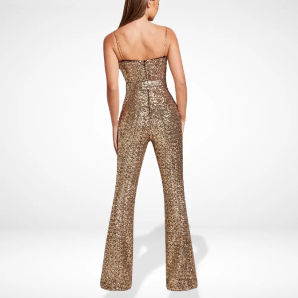 Combinaison pailletée évasée au style glamour pour Women – Julianne