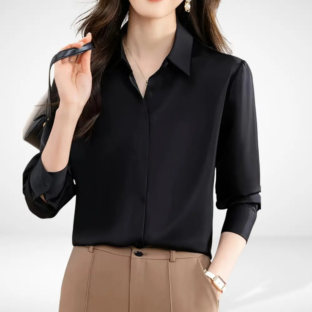 Blouse fluide à patte de boutonnage invisible pour Femme – Nanette