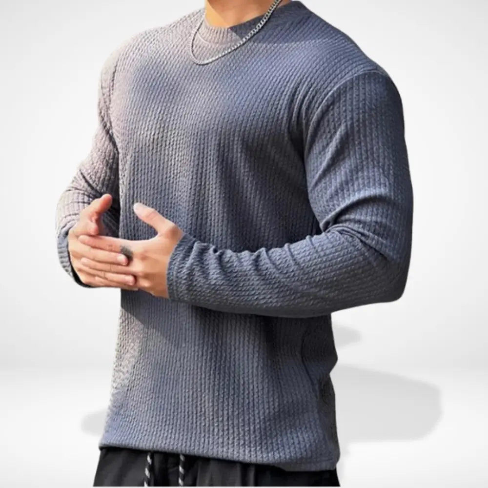 T-shirt à manches longues à maille texturée pour Homme – Fredin