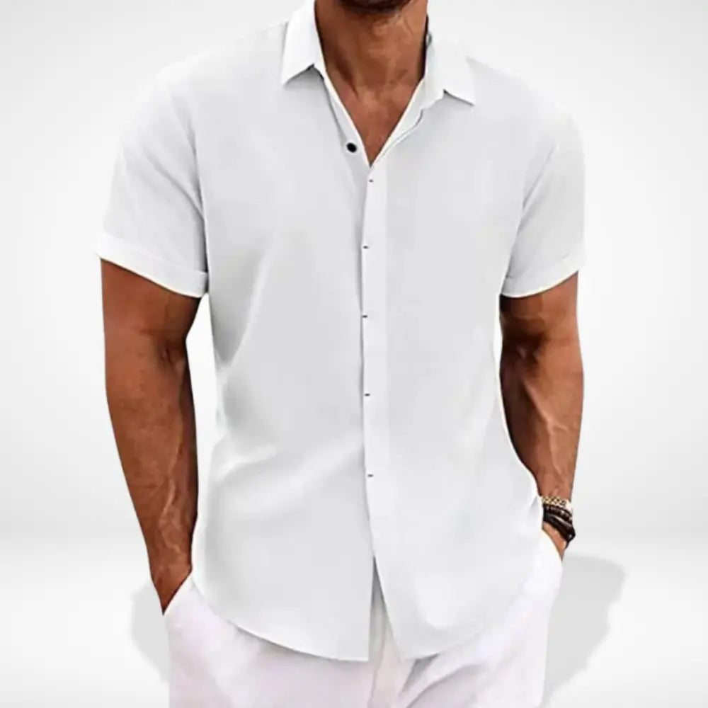 Chemise polo à manches courtes au col ouvert pour Homme – Hardin