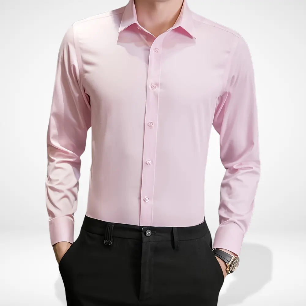 Chemise cintrée unie à col classique pour Homme – Vito