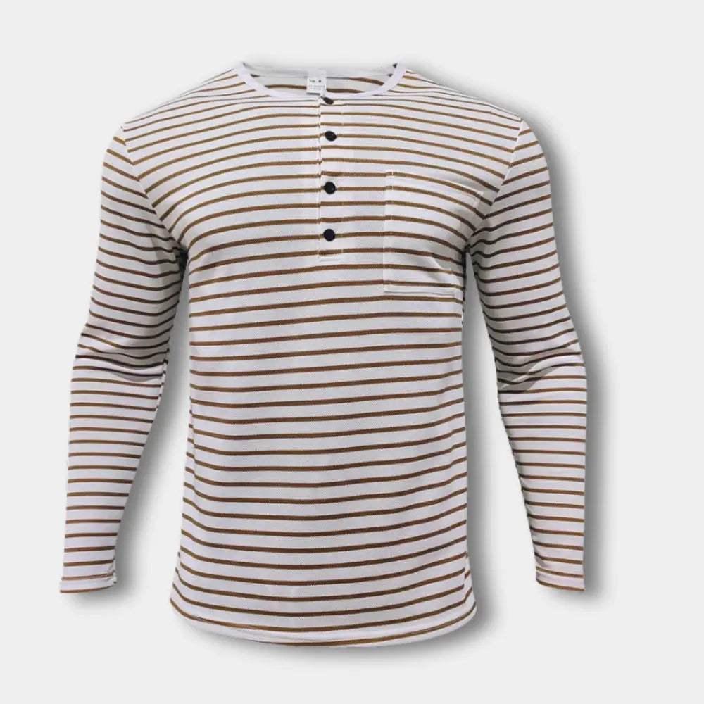 Henley rayé à col tunisien ouvert pour Homme – Jewel