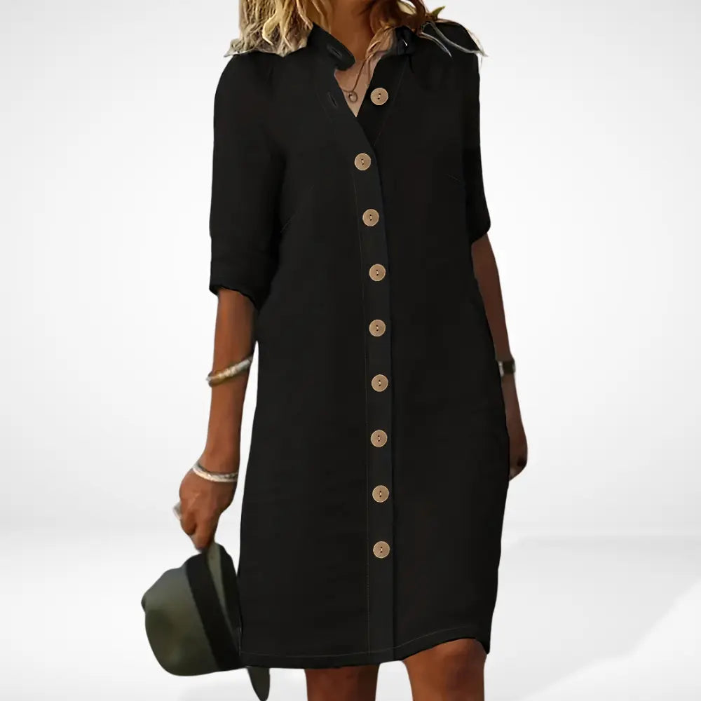Robe d’été boutonnée à coupe droite pour Femme – Kane