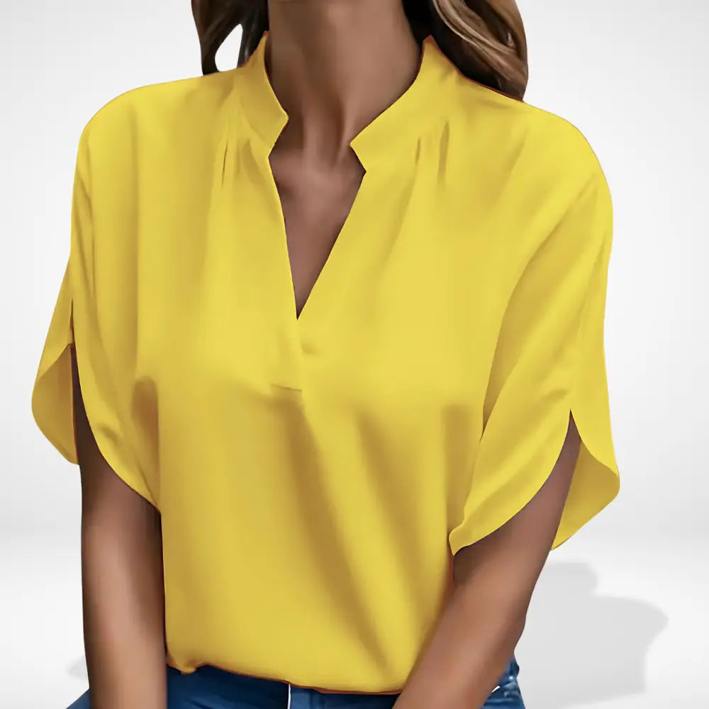 Blouse à col fendu et manches papillon pour Femme – Shaie