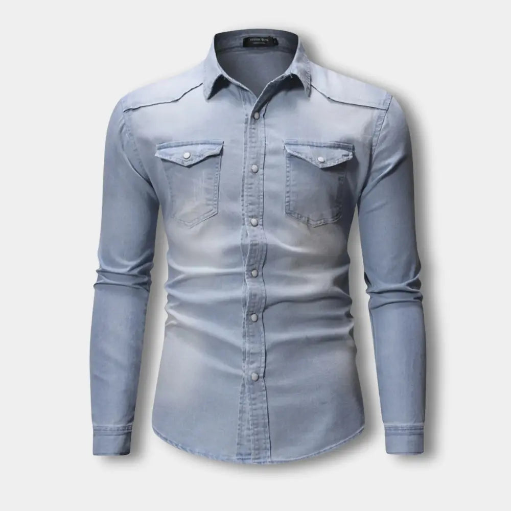 T-shirt manches longues effet denim ajusté pour Homme – Riku