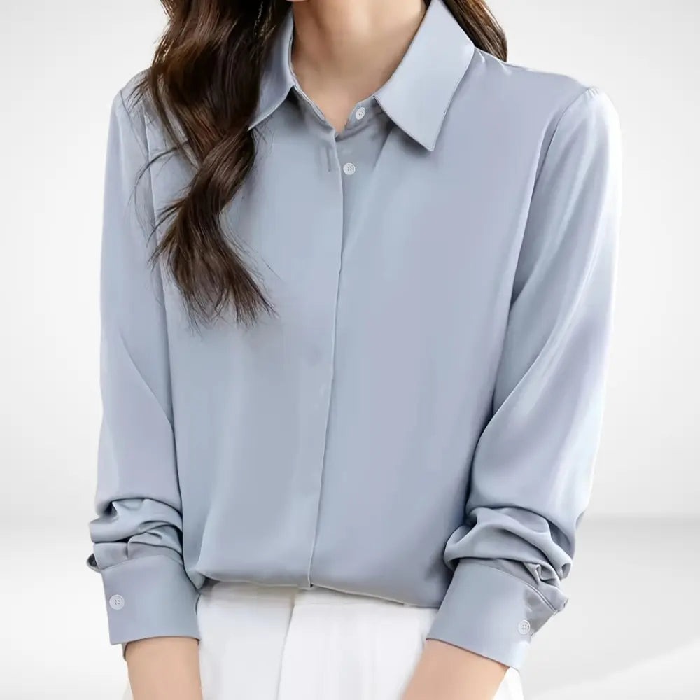Blouse fluide à patte de boutonnage invisible pour Femme – Nanette