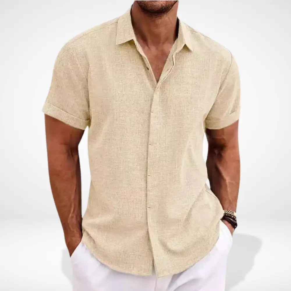 Chemise polo à manches courtes au col ouvert pour Homme – Hardin