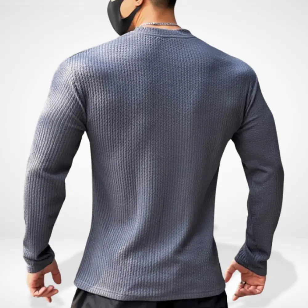 T-shirt à manches longues à maille texturée pour Homme – Fredin