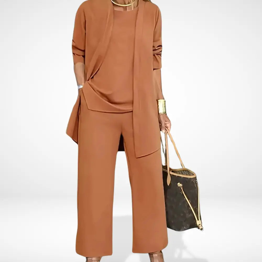 Ensemble coordonné fluide à veste longue pour Femme – Carolyn