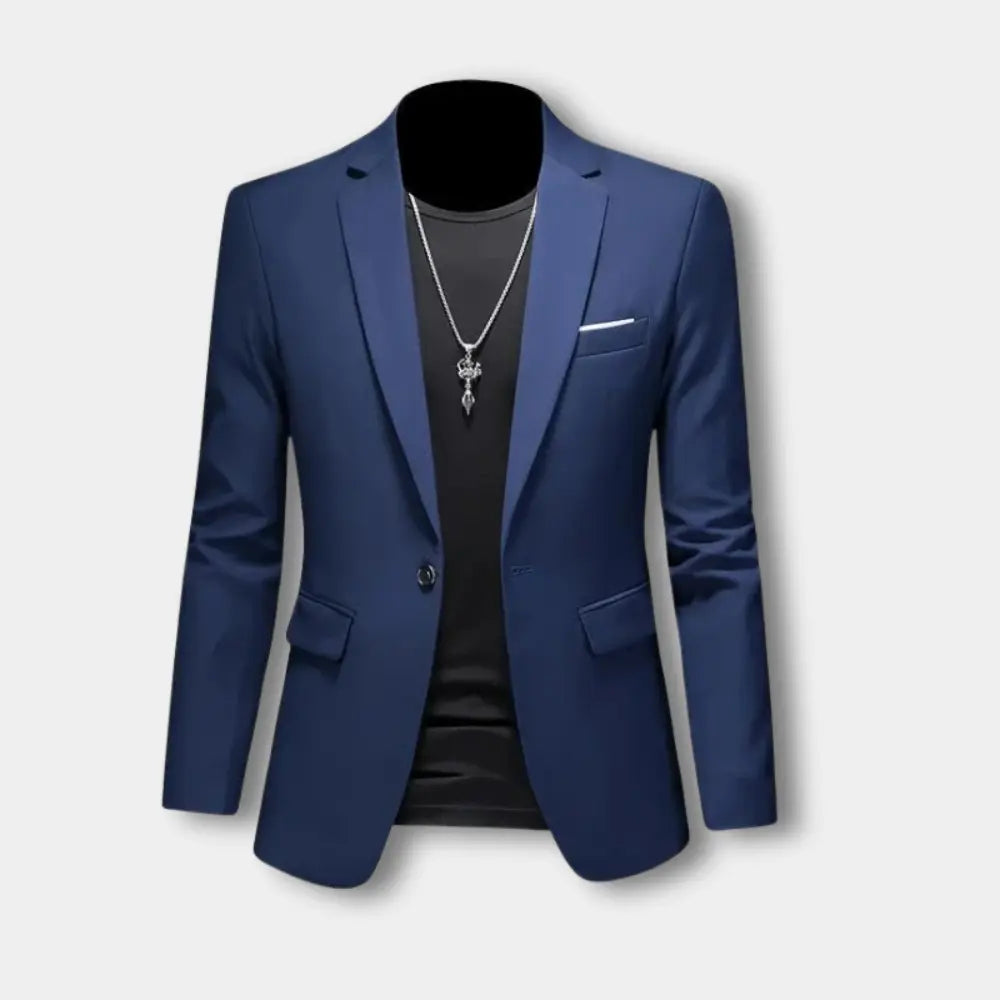 Blazer ajusté à une fente et revers fins pour Homme – Santos