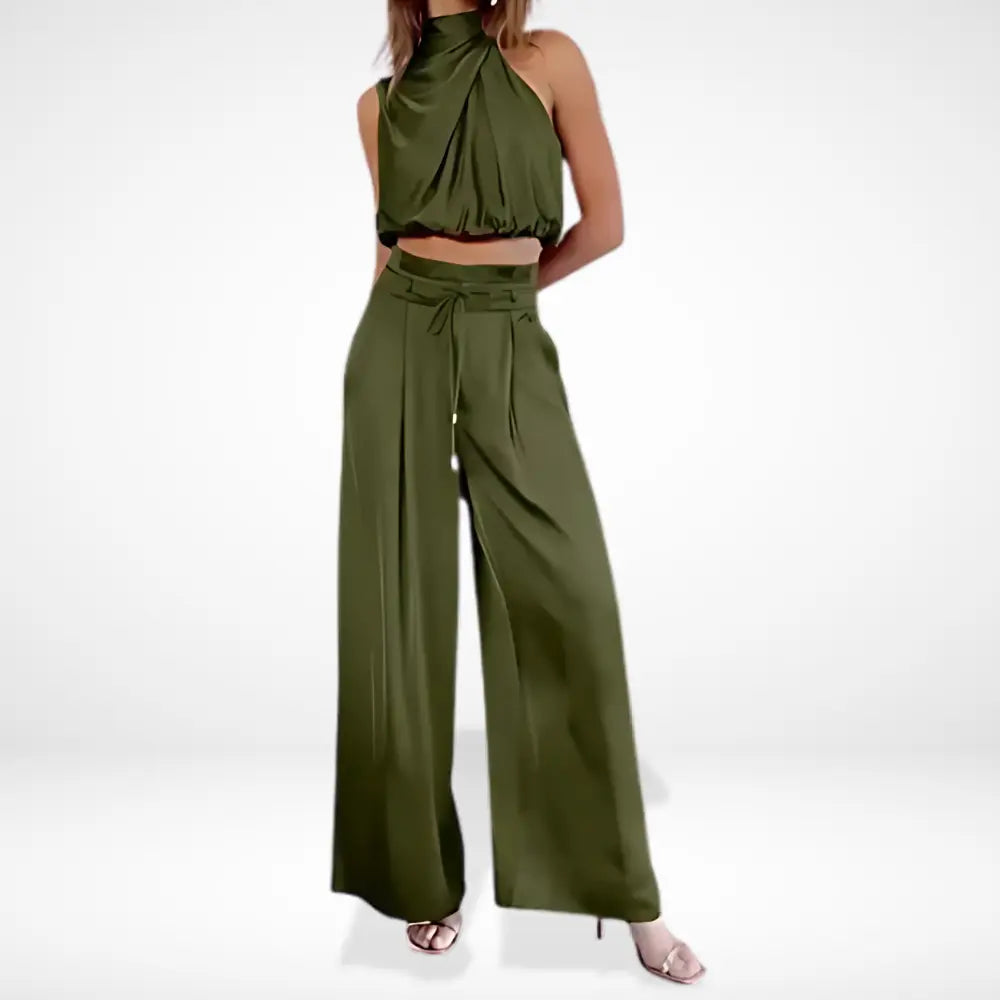 Ensemble coordonné à dos croisé fluide pour Femme – Rosayne