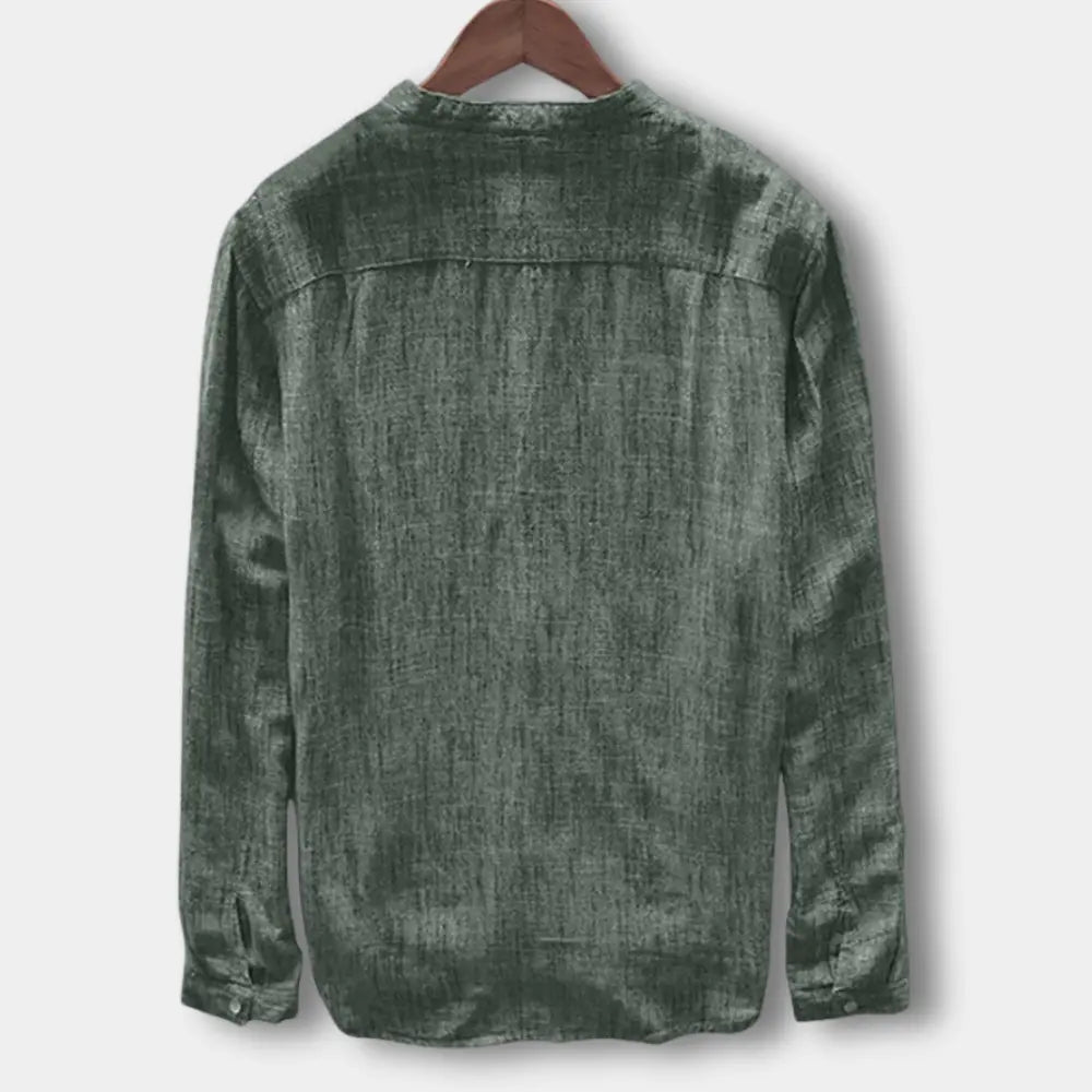 Chemise à col mao et patte boutonnée pour Homme – Cyrus