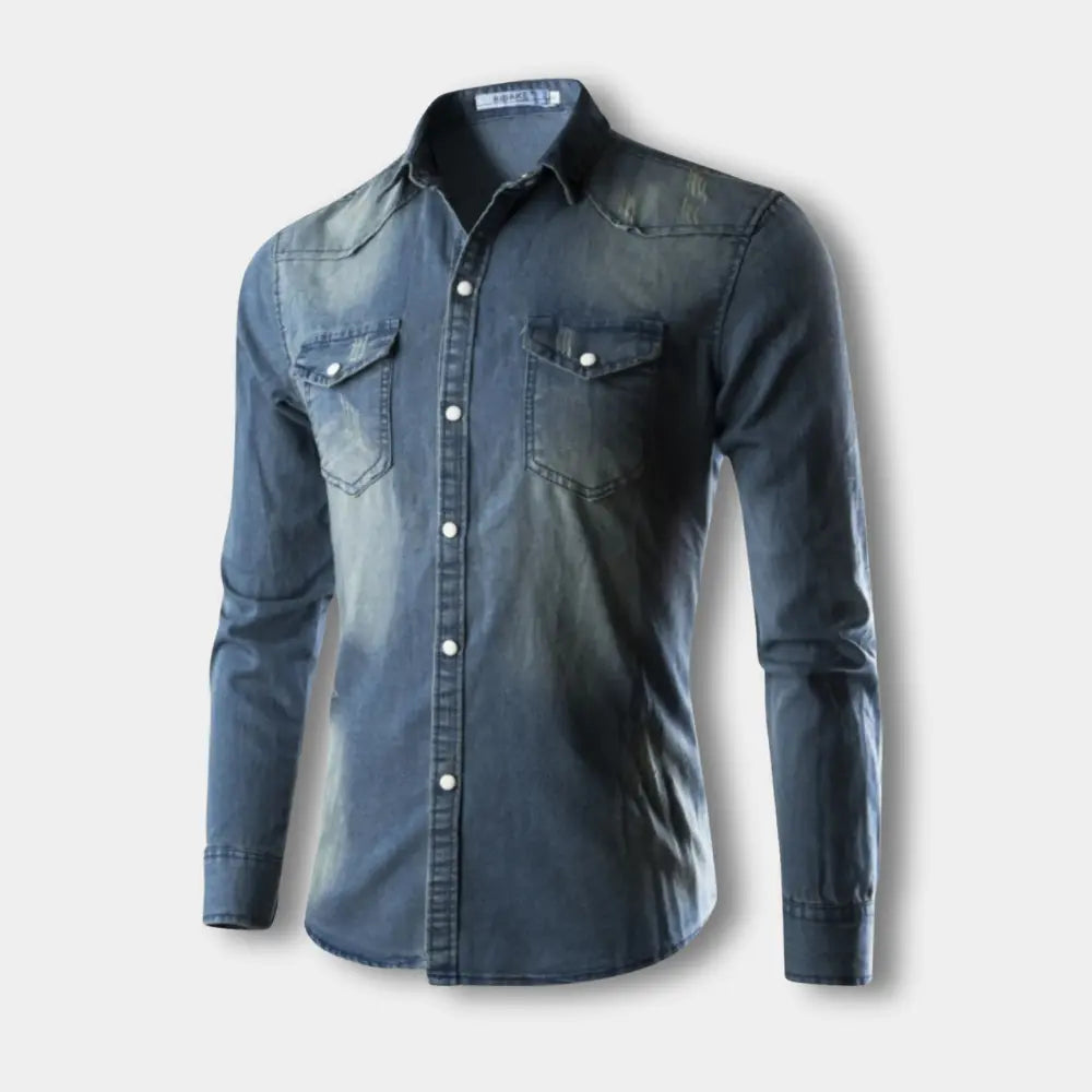T-shirt manches longues effet denim ajusté pour Homme – Riku