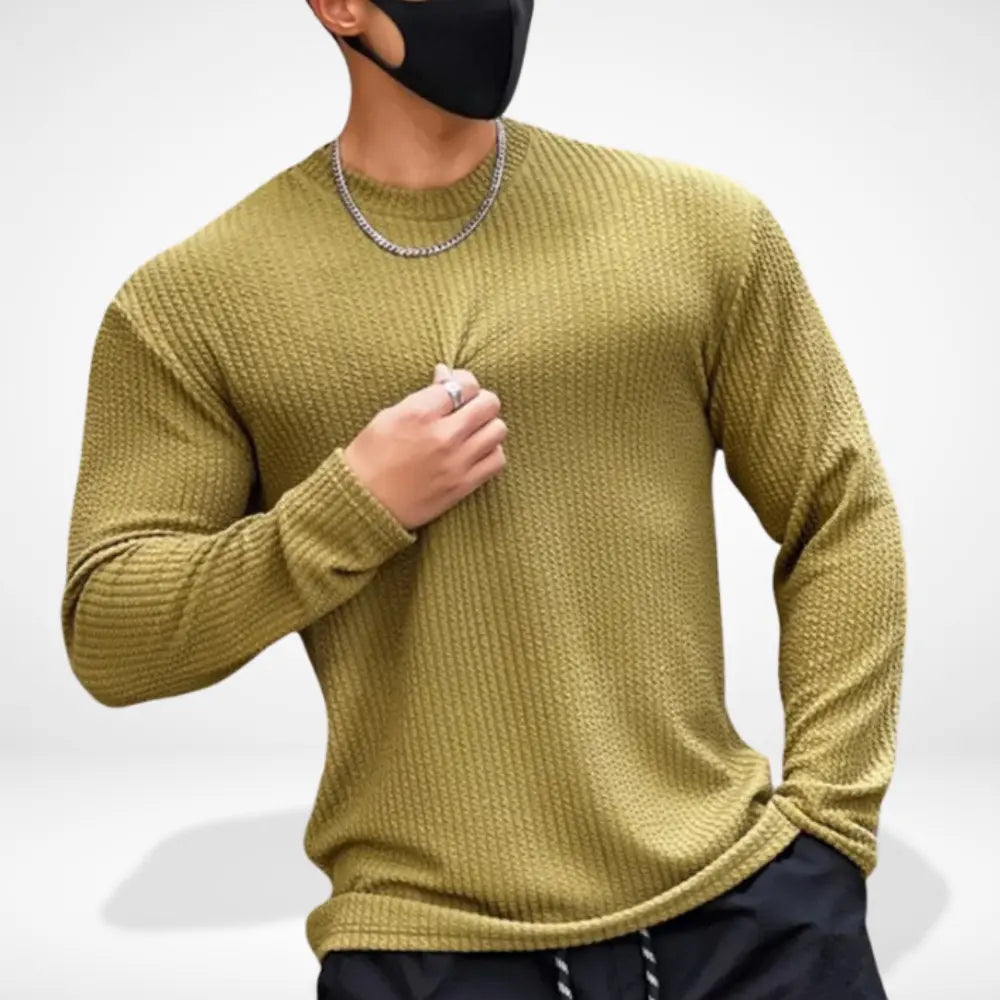 T-shirt à manches longues à maille texturée pour Homme – Fredin