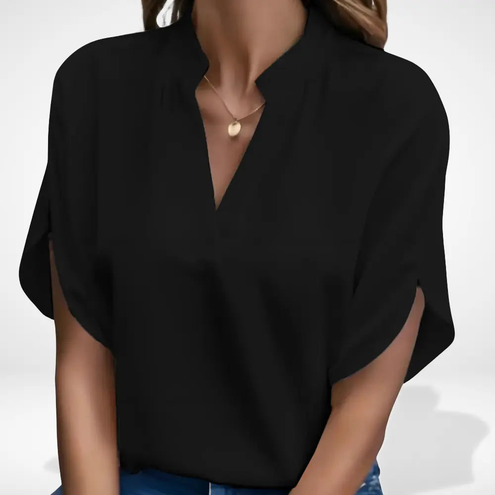 Blouse à col fendu et manches papillon pour Femme – Shaie