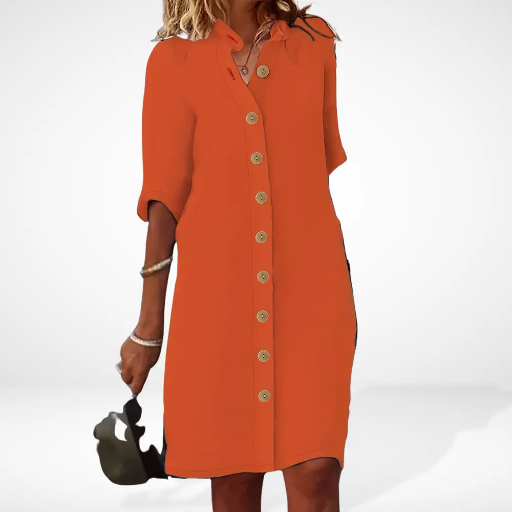 Robe d’été boutonnée à coupe droite pour Femme – Kane