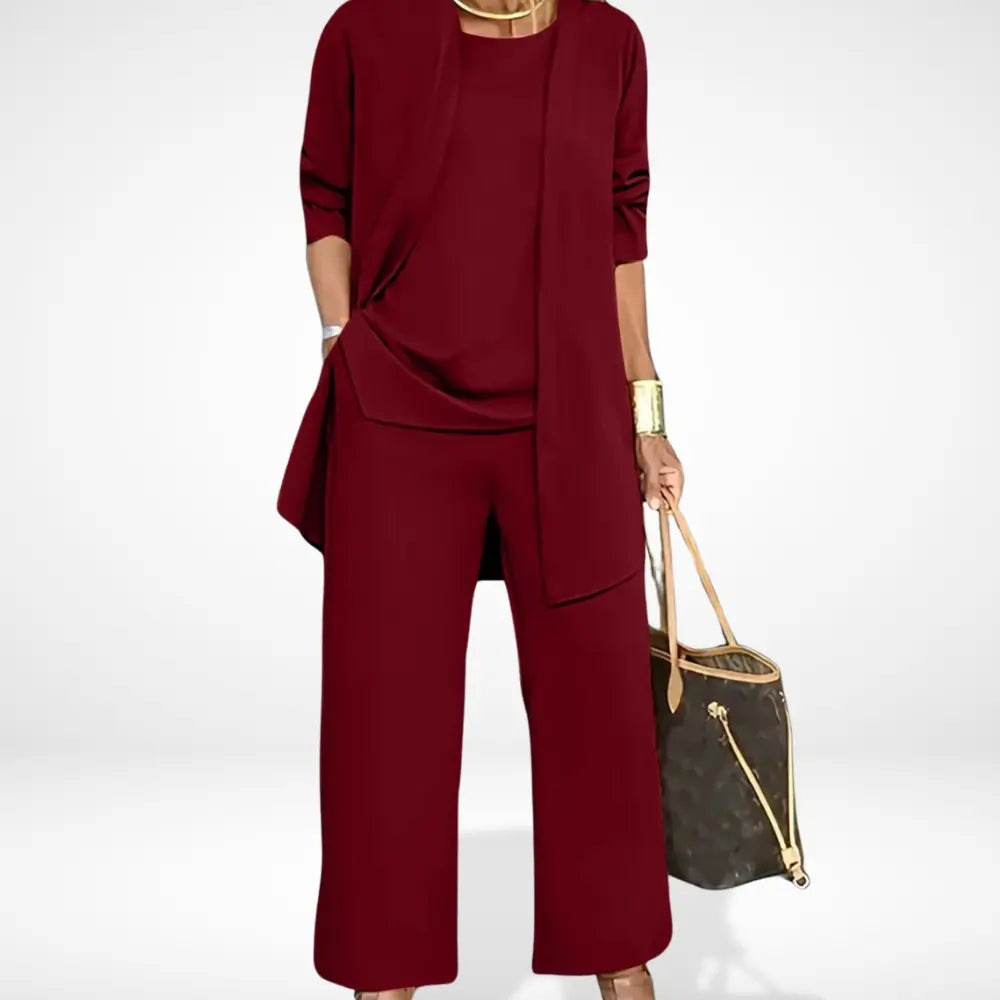 Ensemble coordonné fluide à veste longue pour Femme – Carolyn