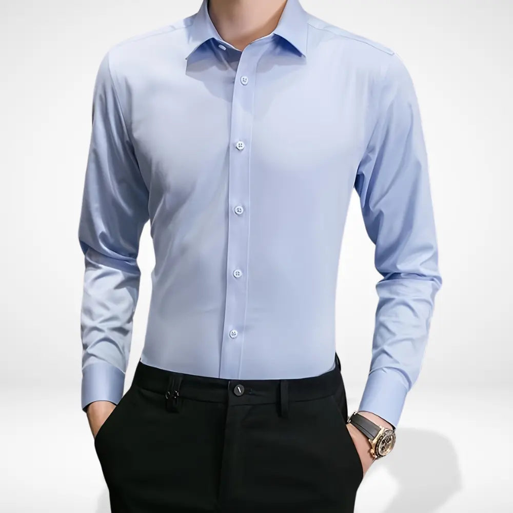 Chemise cintrée unie à col classique pour Homme – Vito