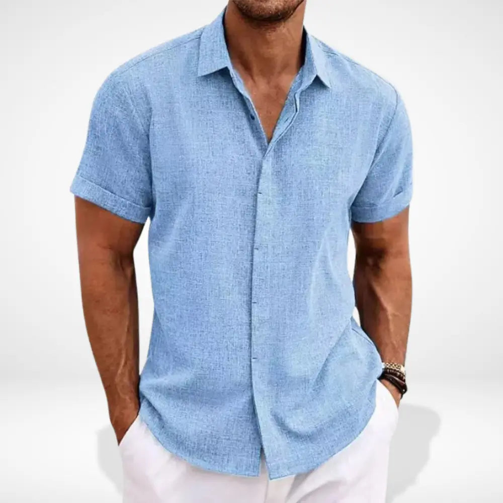 Chemise polo à manches courtes au col ouvert pour Homme – Hardin