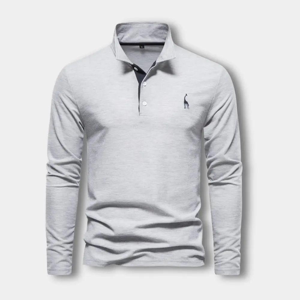 T-shirt manches longues avec col polo contrasté pour Homme – Spence