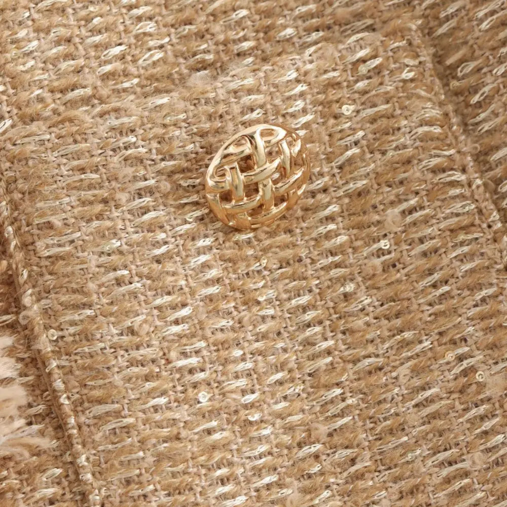Veste mi-saison à boutons bijoux et poches plaquées pour Femme – Estelle