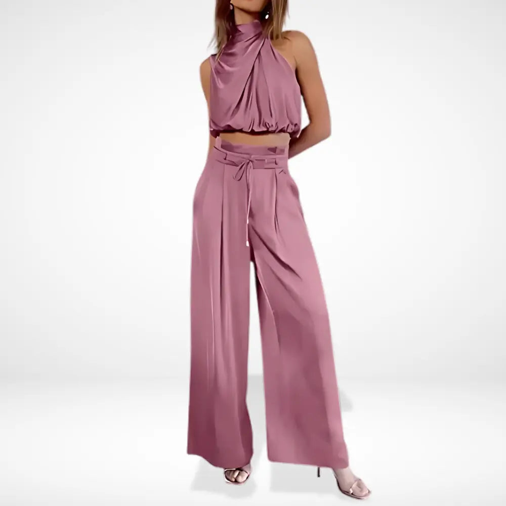Ensemble coordonné à dos croisé fluide pour Femme – Rosayne