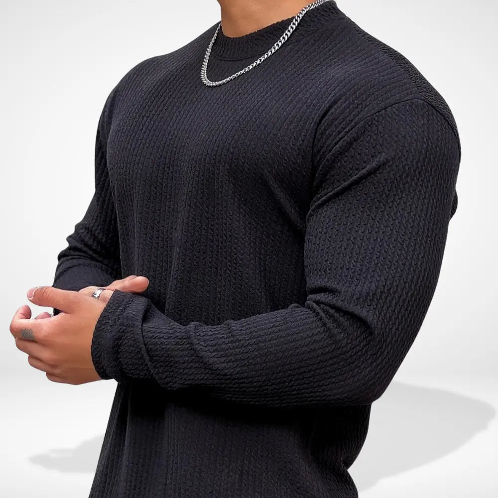 T-shirt à manches longues à maille texturée pour Homme – Fredin