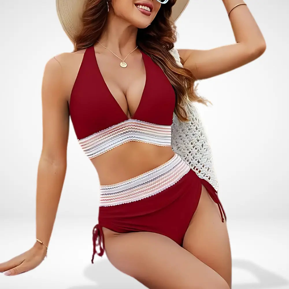 Maillot une pièce à taille haute et détail smocké pour Femme – Kenny