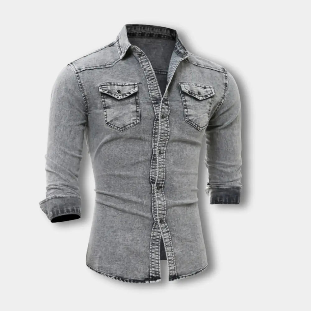 T-shirt manches longues effet denim ajusté pour Homme – Riku