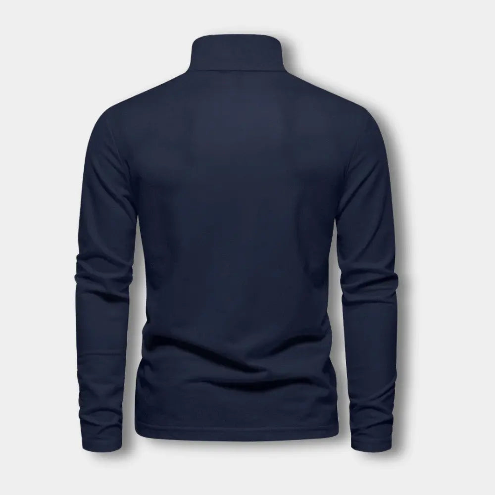 T-shirt manches longues avec col polo contrasté pour Homme – Spence