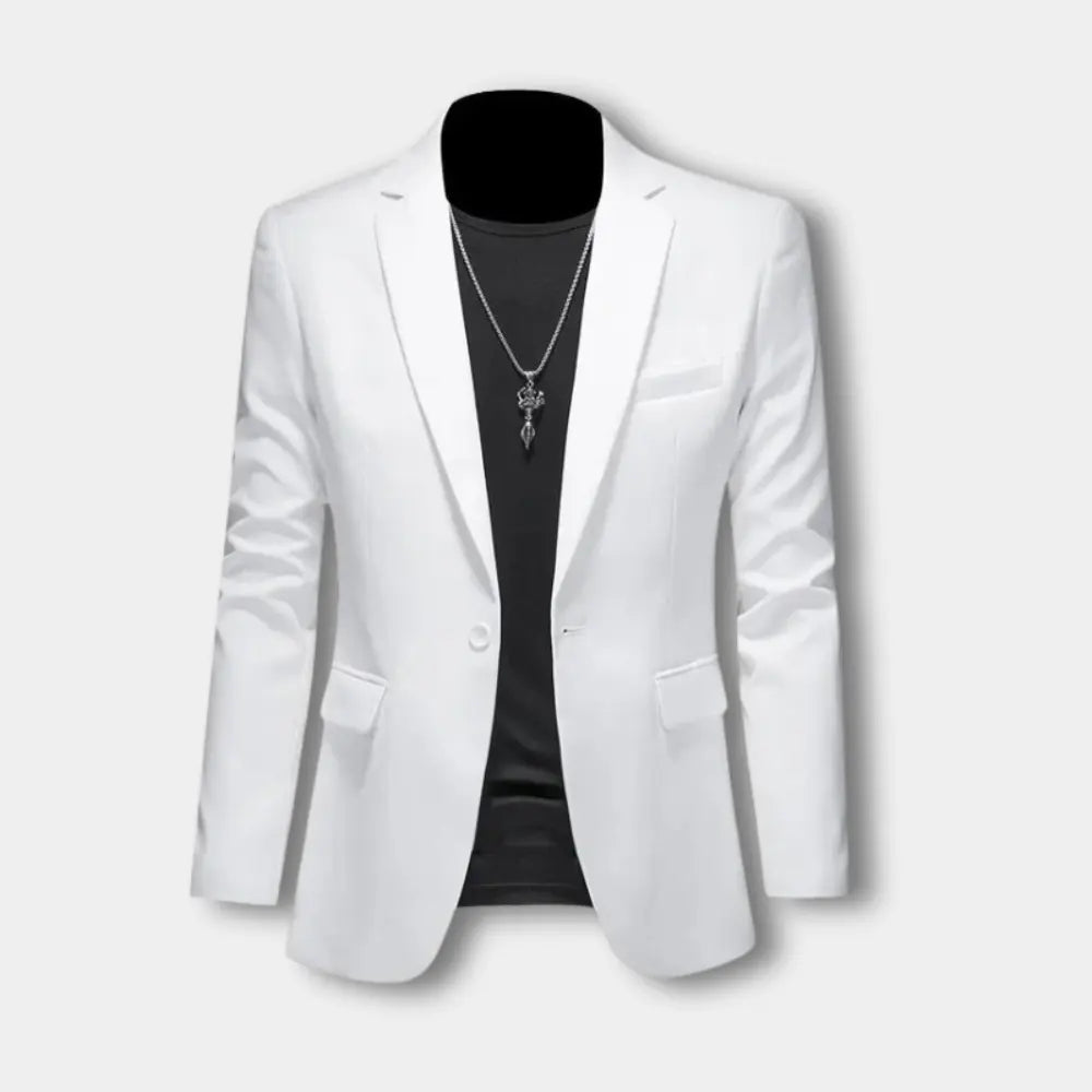 Blazer ajusté à une fente et revers fins pour Homme – Santos