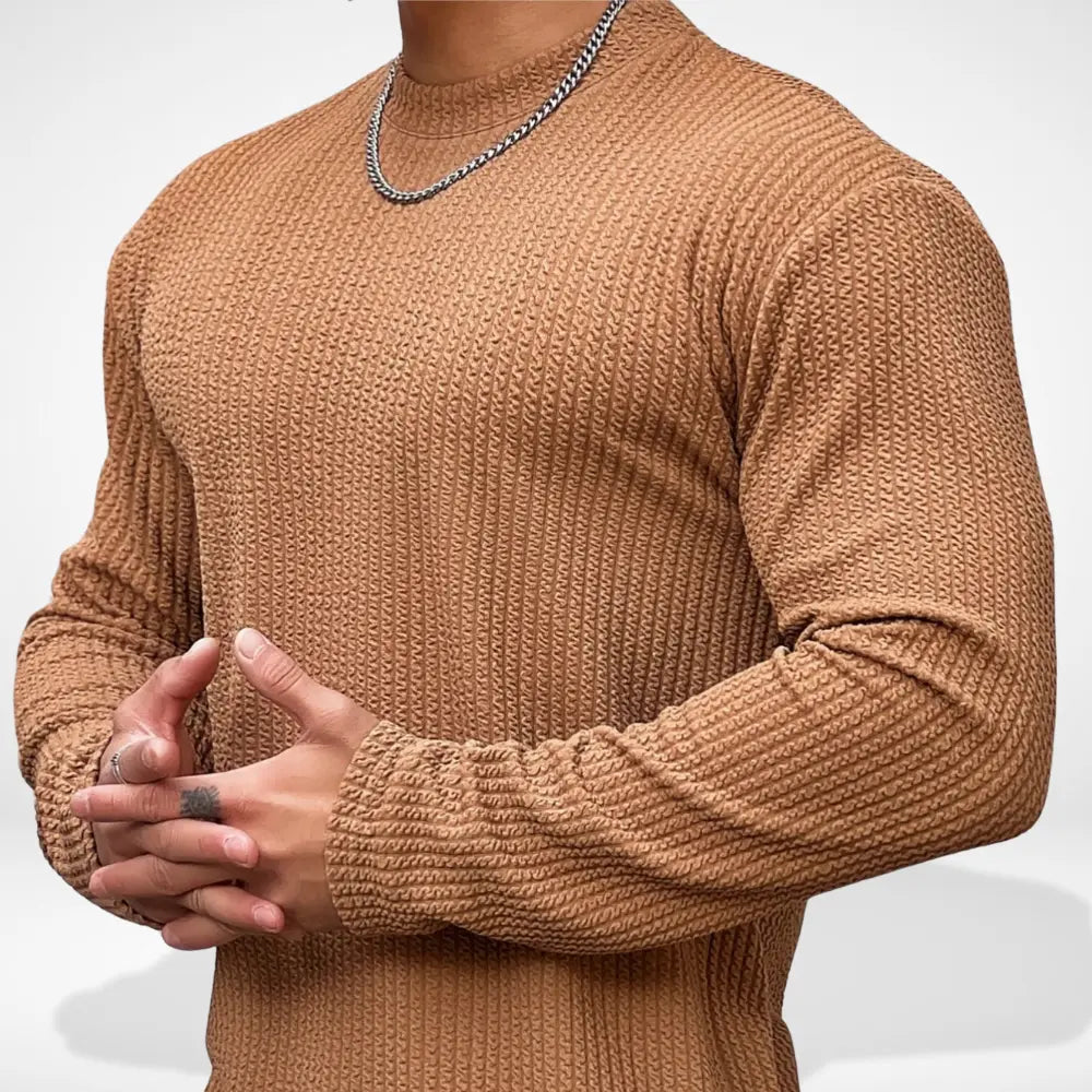 T-shirt à manches longues à maille texturée pour Homme – Fredin
