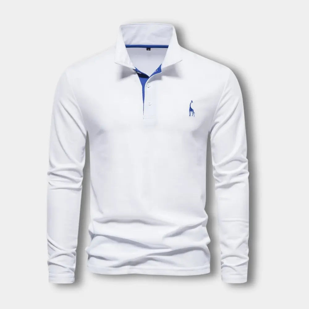 T-shirt manches longues avec col polo contrasté pour Homme – Spence