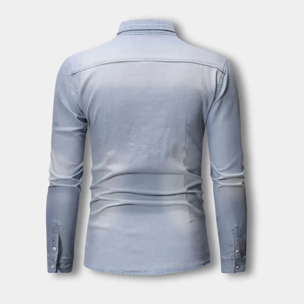 T-shirt manches longues effet denim ajusté pour Homme – Riku