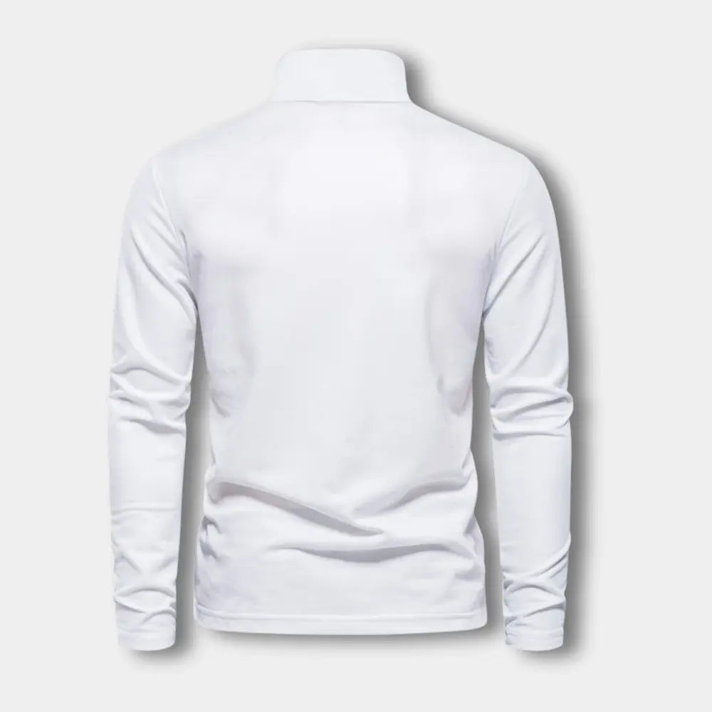 T-shirt manches longues avec col polo contrasté pour Homme – Spence