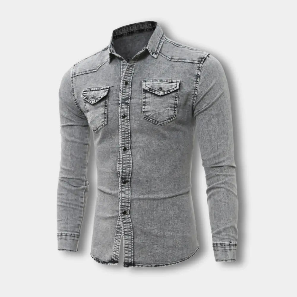 T-shirt manches longues effet denim ajusté pour Homme – Riku