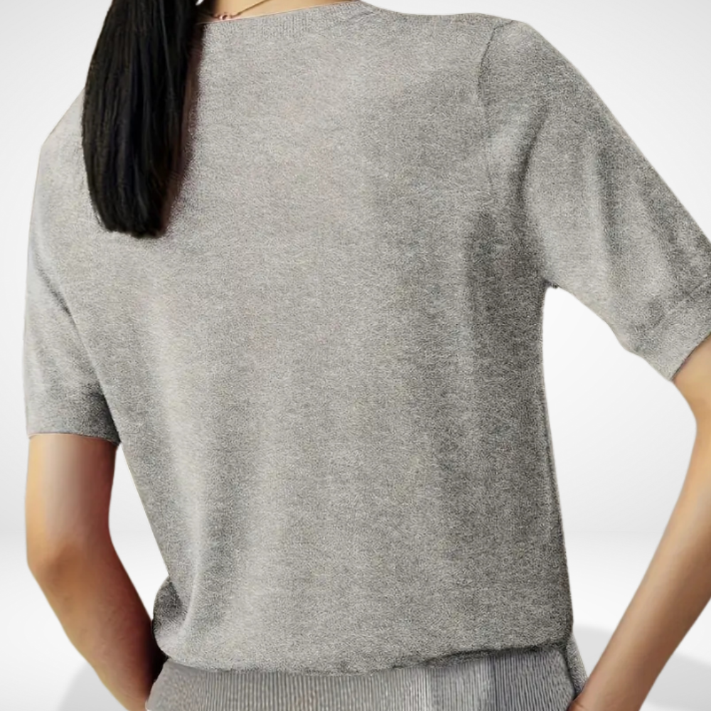 T-shirt coupe droite à col rond discret pour Women – Mitchell