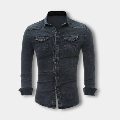 T-shirt manches longues effet denim ajusté pour Homme – Riku