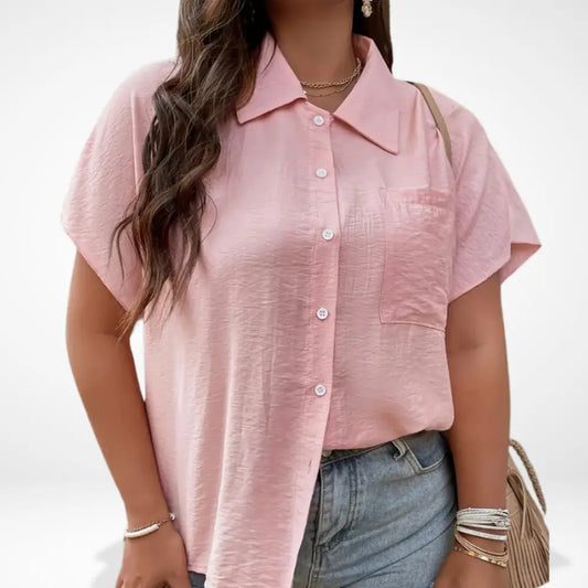 Blouse fluide à manches courtes et poche plaquée pour Femme – Robbins