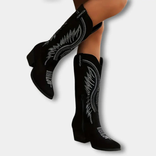 Bottes cowboy à broderies contrastées pour Femme – Iris